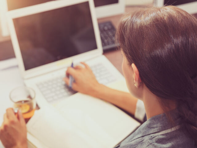 Smart female at work